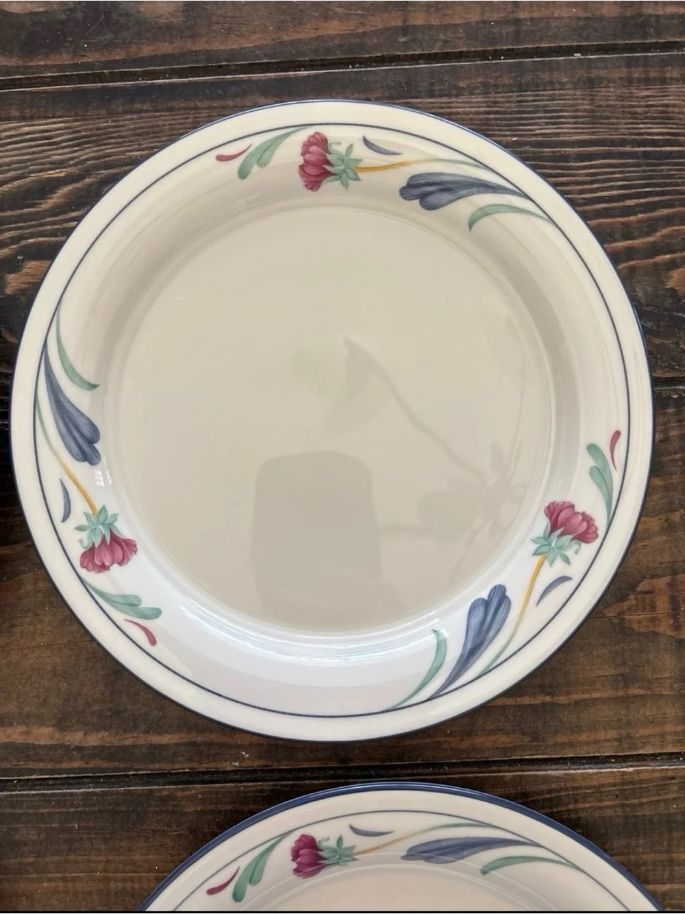 Lenox Chinastone Poppies On Blue Salad Plates Set of 4